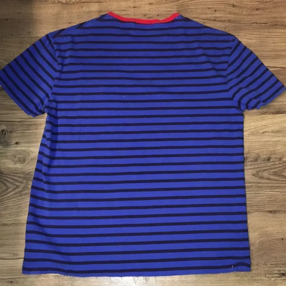 Vintage Blue stripe P-93 Polo Ralph Lauren Sailing Yacht Pocket T tee shirt- M